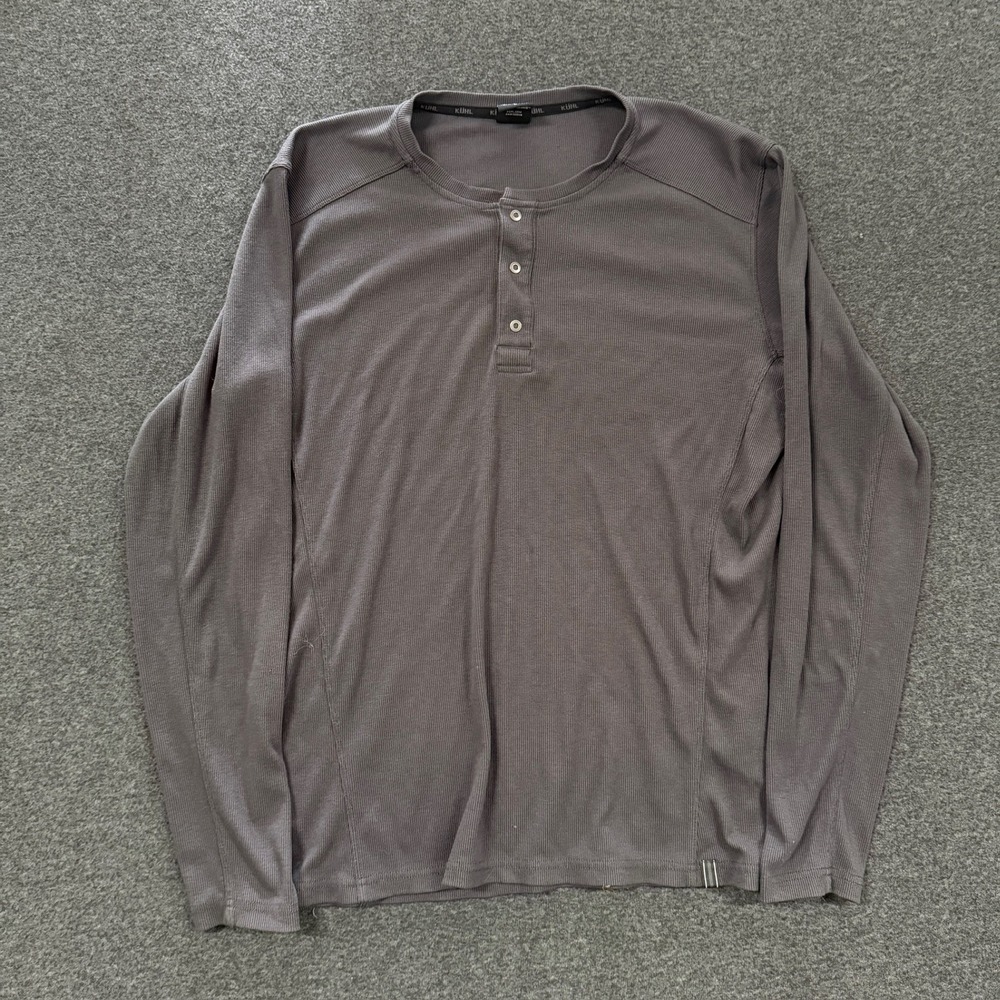 Kuhl Men's Long Sleeve Henley in Charcoal